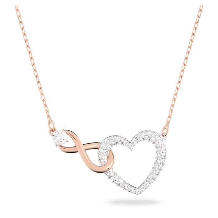 SWAROVSKI Infinity Heart Jewelry Collection, Rose Gold & Rhodium Tone Finish, Clear Crystals